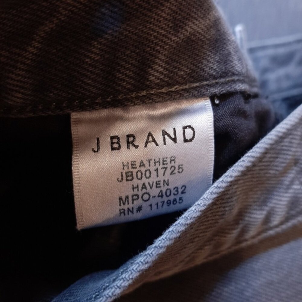 J Brand Heather Button Fly Jeans High Rise Mom Straight Cropped Haven Size 27 - Picture 13 of 15